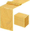 Gold Table Runners 10 Pieces 12x72 Inch Glitter Dining Table Runner Sequin Table Cover Runners for Party Wedding Birthday Bridal Shower Decorations