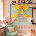Back to School Classroom Decor Large Pencil Bow 42 x 24 Inches Giant Pencil Hanging Decor for Classroom Bulletin Board Art Teacher Blackboard Backdrop for First Day of School Supply