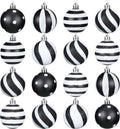 riceshoot 24 pcs christmas ball ornaments, black and, main product view