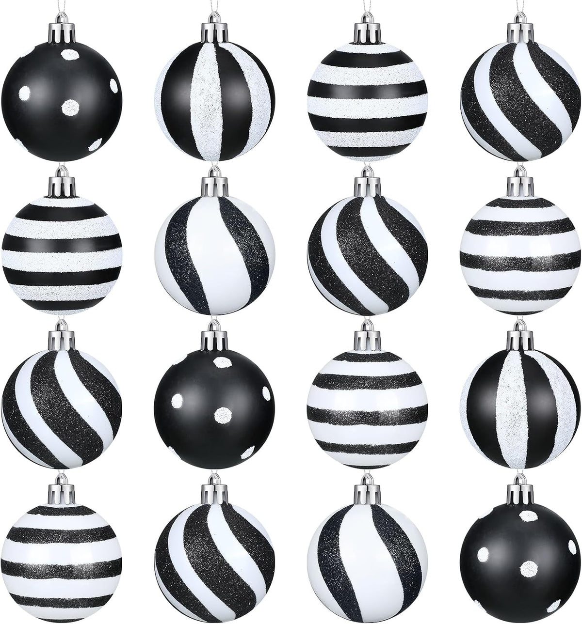 riceshoot 24 pcs christmas ball ornaments, black and, main product view