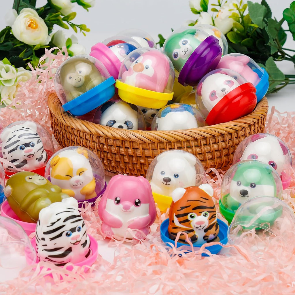 curibble 30 Packs Party Favors Slow Rising Animal Squishy Toys with Capsules,Goodie Bag Stuffers,Birthday Gifts,Treasure Box Toys, Kids Classroom Prizes,Claw Machine Toys, Stress Relief Squishy toys