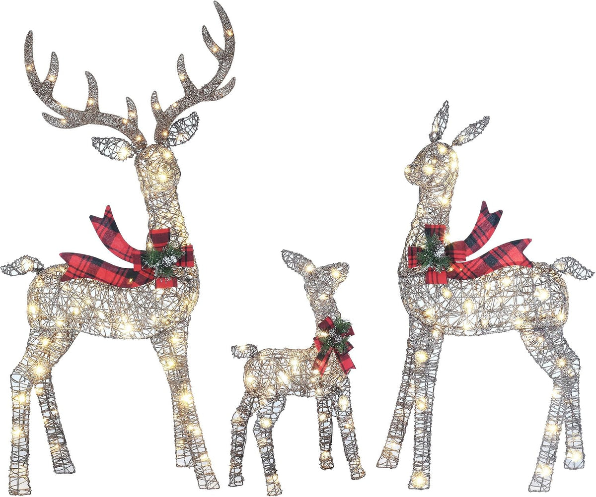 58 inch 3d woven large lighted christmas deer, main product view
