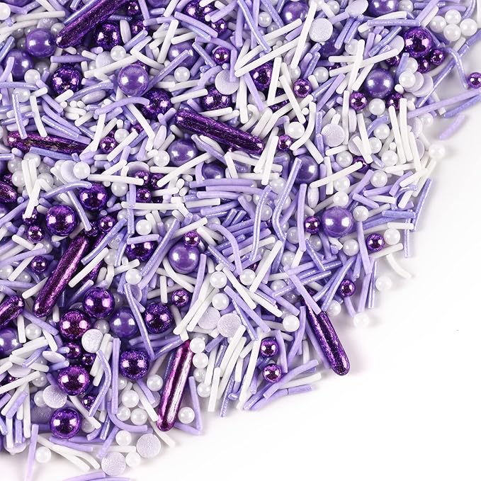 Purple Sprinkles For Cake Decorating, Cupcake, Cookies, Ice Cream Topper, Dreamy purple Cake Sprinkles Baking, Perfect For Birthdays Party, New Year’S Eve, 7 Ounces