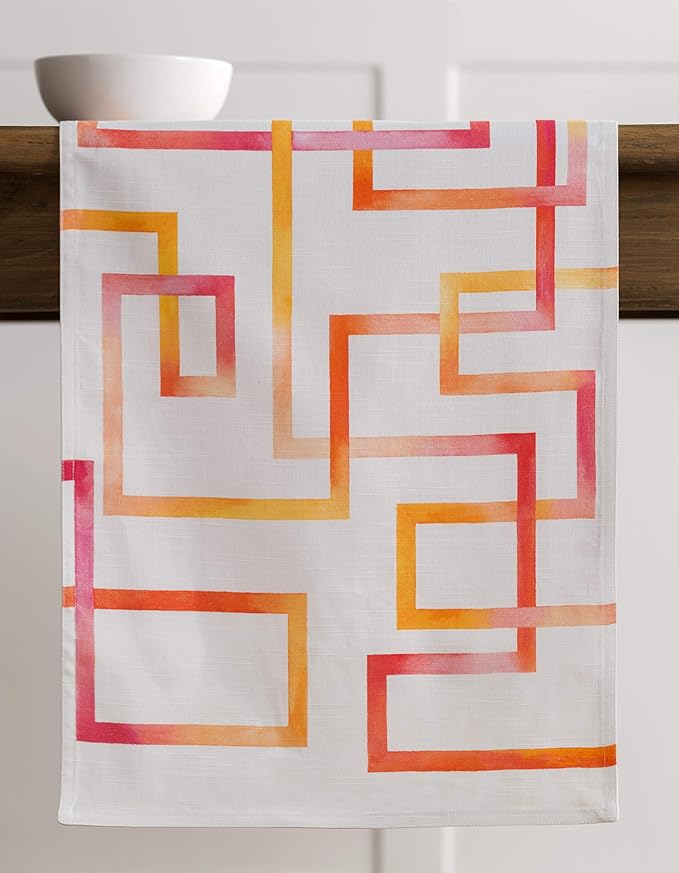 Maison d' Hermine Table Runner 100% Cotton Double Layer Table Runners 108 inches Long Decorative for Home Kitchen Dining Party Wedding Bridal Shower Spring Summer (Summer Maze, 14.50" x 108")