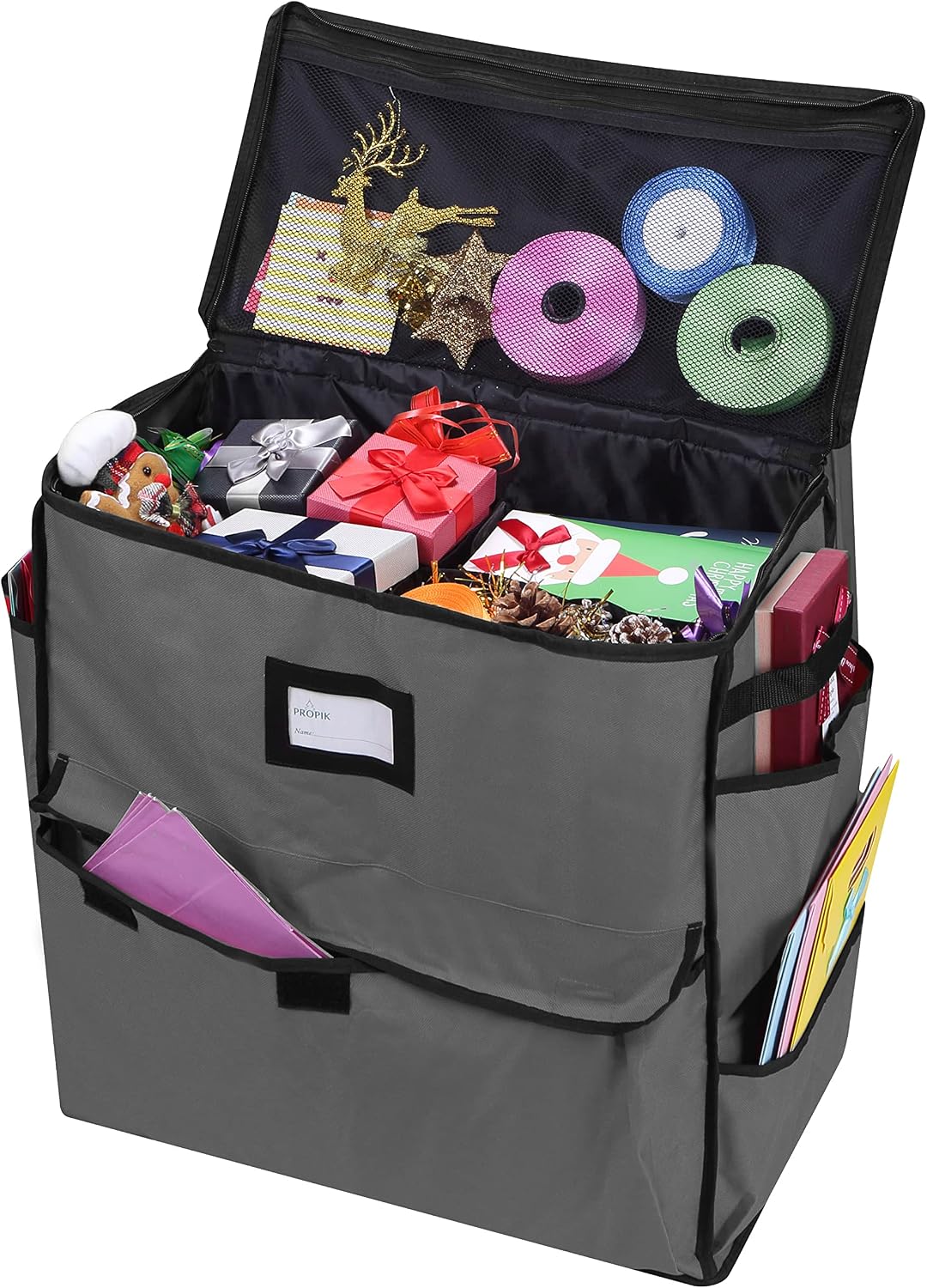 ProPik Unique Holiday Storage Organizer Gift Bag and Wrapping Accessories (Gray)