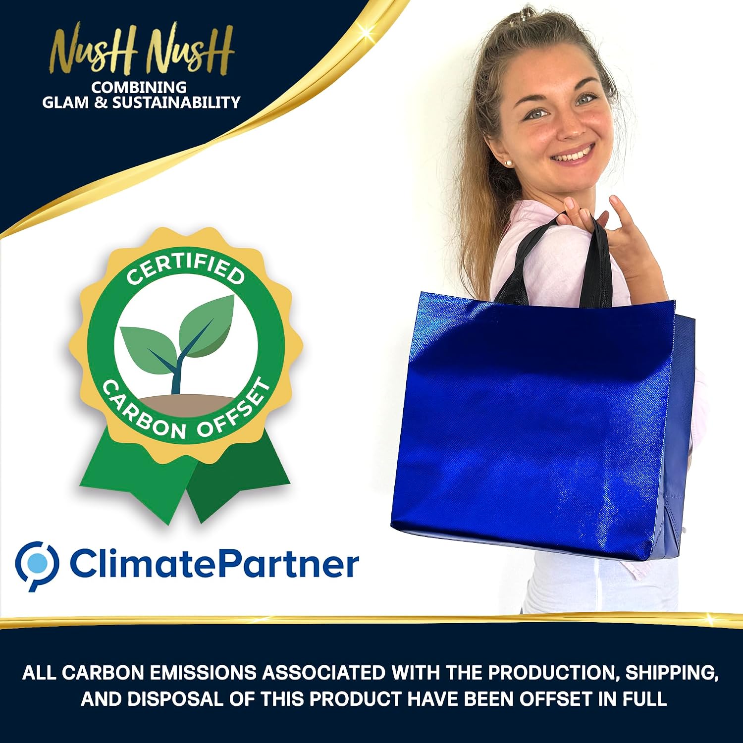 Nush Nush Mix Color Gift Bags Large Size – Set of 12 Reusable Large Gift Bags with Handles in 6 Glossy Vibrant Colors - Perfect Goodie Bag for Birthday Party Favor, Christmas, Holiday – 13x5x11