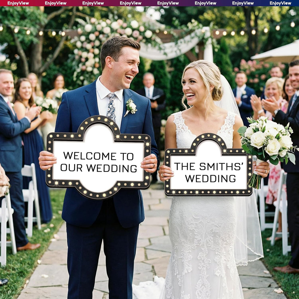 Custom Wedding Bottle Service Sign for Entrance, Bridal Party Entrance Props, Club Style Wedding Decor, After Party & Nightclub Theme, Personalized Name & Text Printed Sign, 12-24", 1Pack