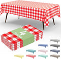 misaya 4 Packs Buffalo Disposable Table Cloth, 54 x 108 Inch Waterproof Plastic Tablecloth, Rectangle Red and White Checkered Table Covers for Picnic, Birthday, Party, Back to School