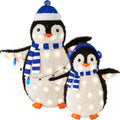 best choice products 2-piece lighted penguin family, 3ft, main product view