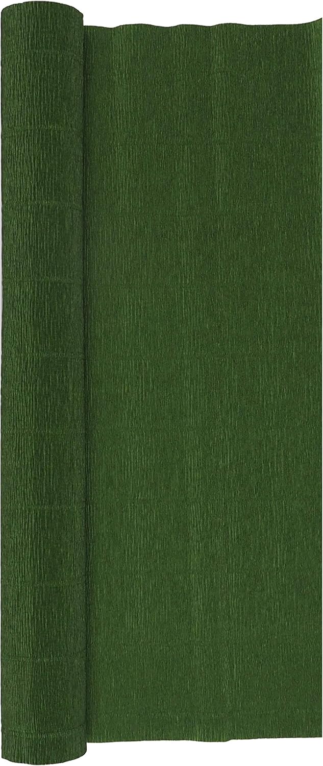 Crepe Paper Roll, Heavy Italian 180 g, 13.3 sqft, Leaf Green