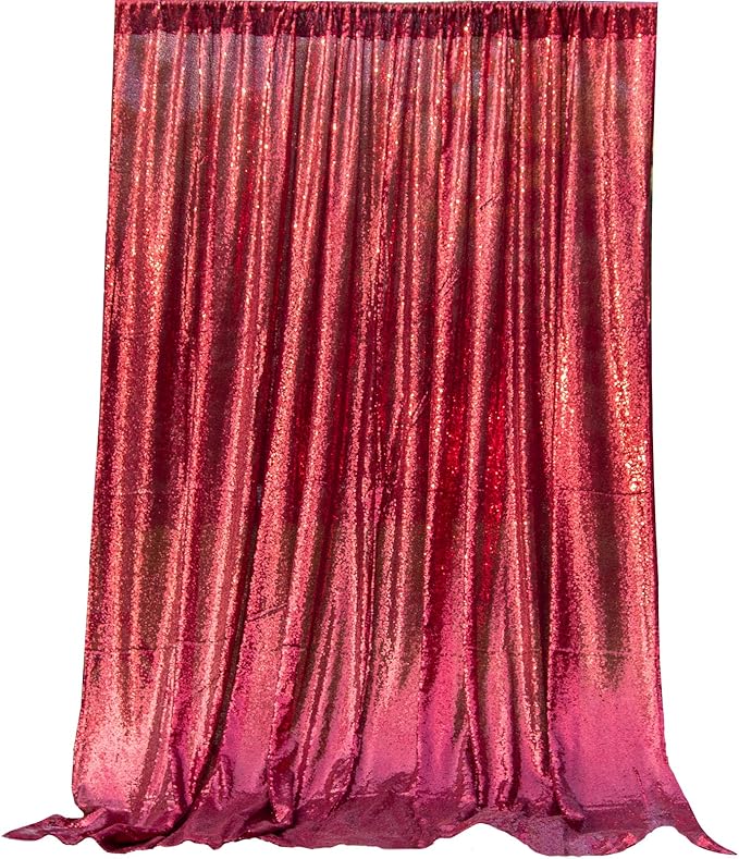 JYFLZQ Burgundy Sequin Backdrop Curtains 2ft x 8ft 2 Panel Glitter Photo Booth Backdrops Sparkly Photography Background Drapes for Parties Wedding Bridal Showers