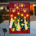 lighted christmas garden flag for outside, xmas tree, main product view