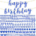 TaoBary 167 Pcs DIY Banner Kit Happy Birthday Glitter Banner Customizable Glitter Make Your Own Kit 162 Letters Symbols and Numbers 3 Rope for Birthday Halloween Wedding Christmas(Royal Blue)