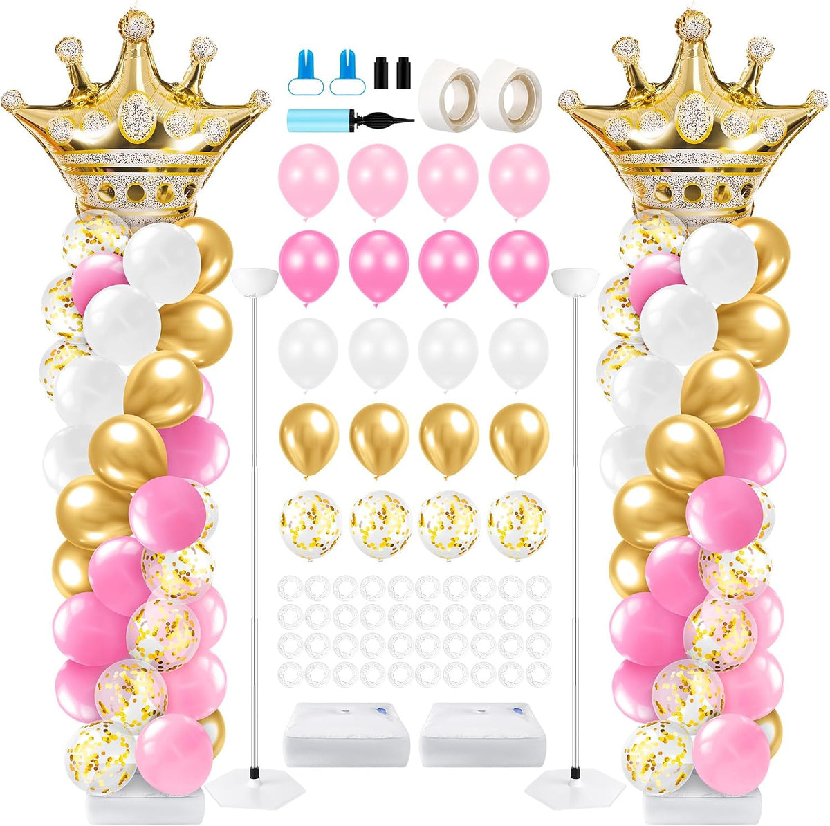 kasyat 2 sets princess party balloon column stand, main product view