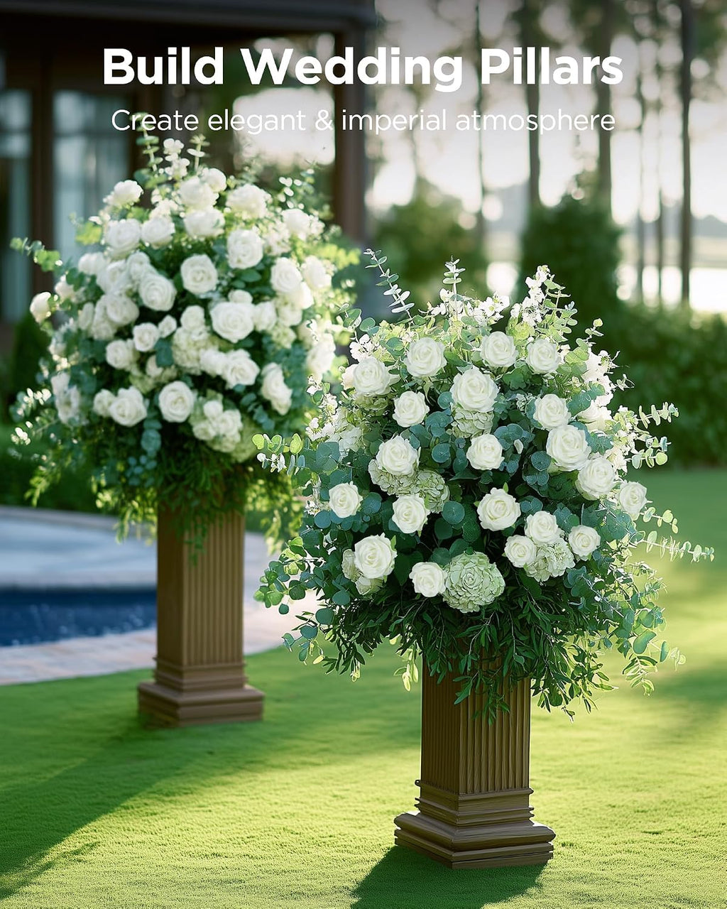 innogear white roses artificial flowers 50 pcs fake, package contents