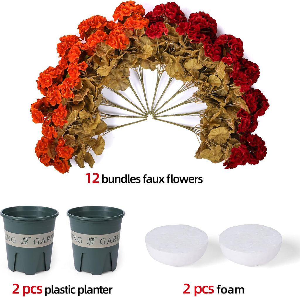 geraniums fall flowers artificial flowers for outdoors autumn, side view
