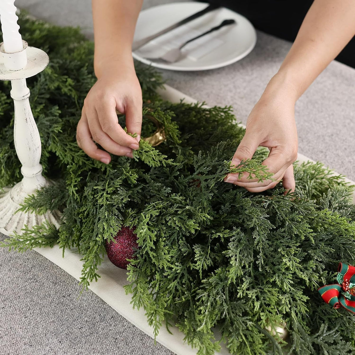 6ft 1pcs artificial christmas cedar garlands for home on a desk or shelf