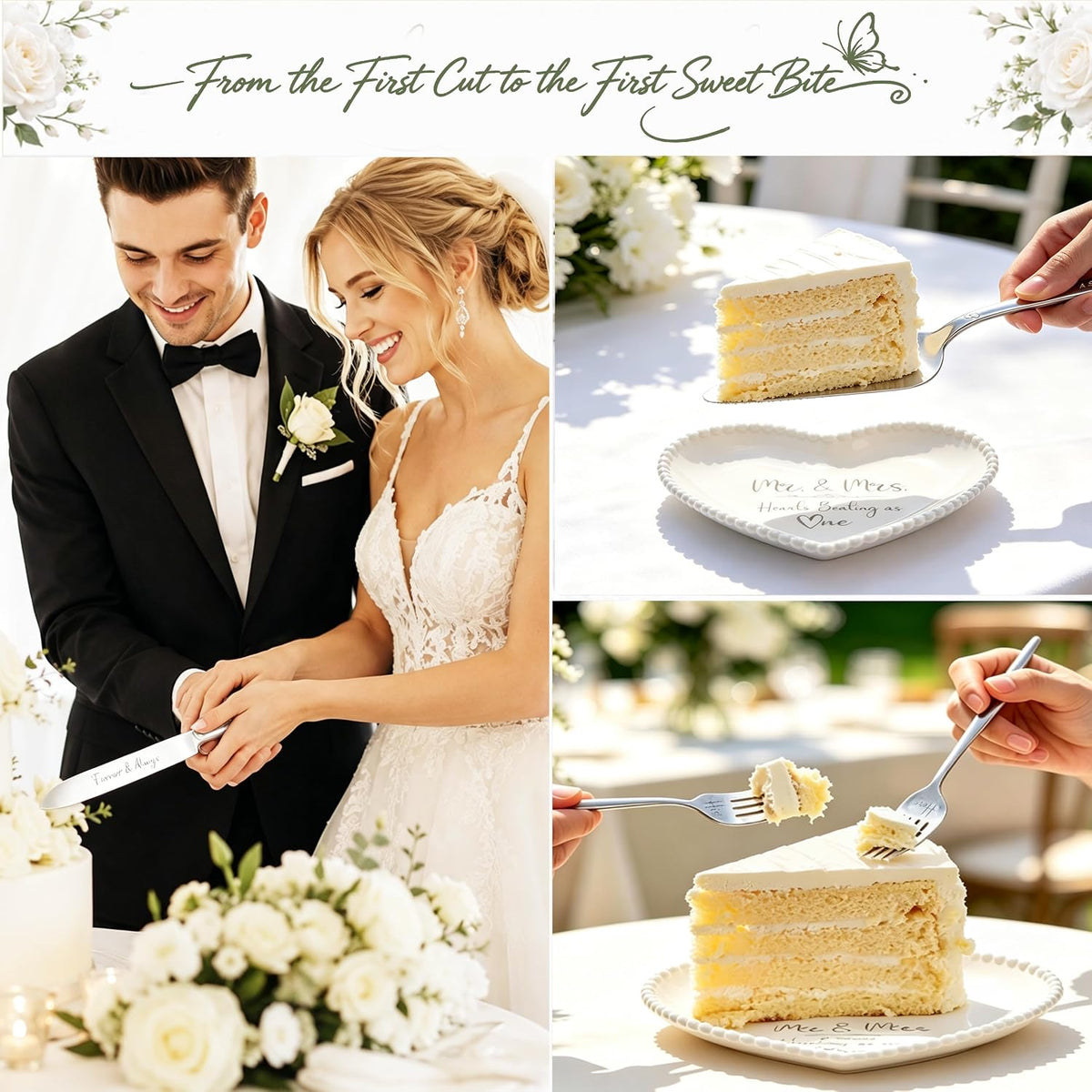 5-Pc Wedding Cake Cutting Set, Cake Knife Server Set
