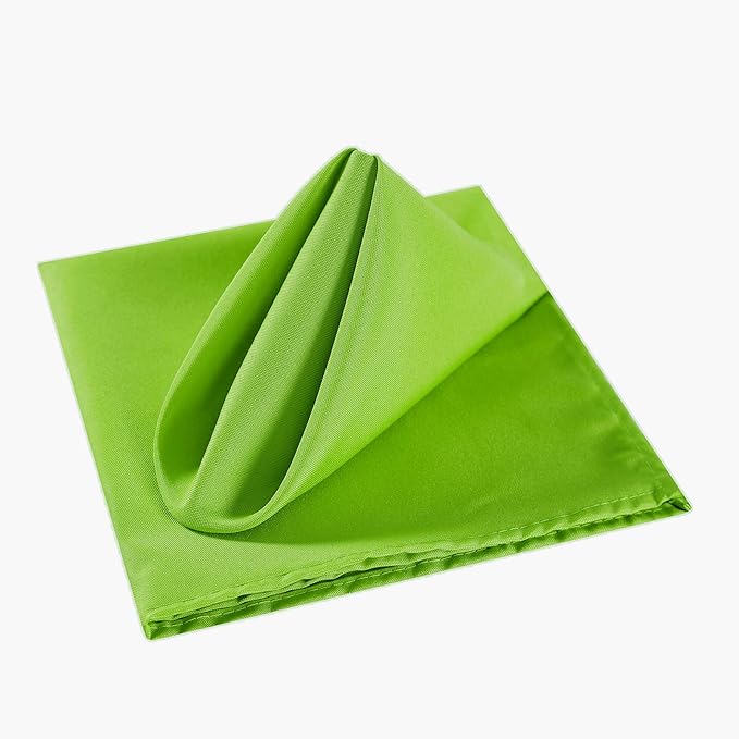 Cloth Napkins 17x17 inch Washable Polyester Dinner Napkins Soft Table Napkins for Wedding Party Dining Banquet(Apple Green,100PCS)