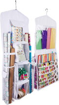 Double-Sided Hanging Gift Bag and Gift Wrap Organizer (White)