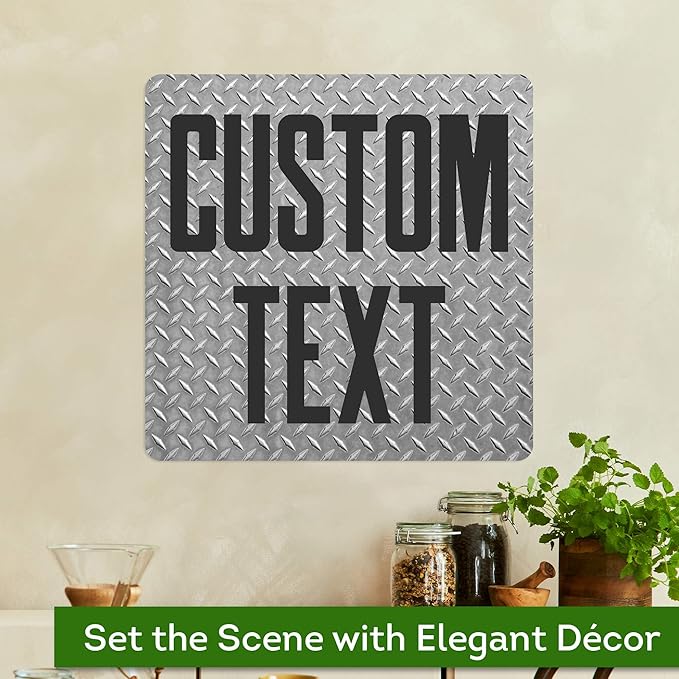 Custom Sign, Custom Street Sign, 11 Font Colors, 13 Font Styles, 4 Hole Options, 22 Sizes, 18x18 Inches, Rust Free DiBound, Fade Resistant, Made in USA by My Sign Center (Diamond Metal)