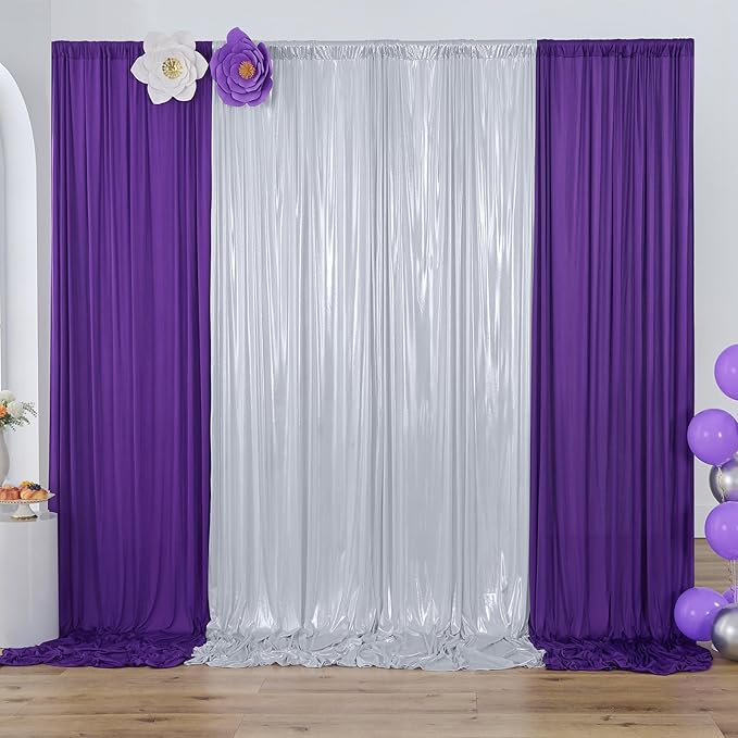 30ftx10ft Silver Sequin Backdrop Curtain for Parties, Wrinkle Free Glitter Photo Backdrop Drapes 6 Panels 5x10FT Back Drop Cloth Shimmer Fabric for Wedding Birthday Photography Background