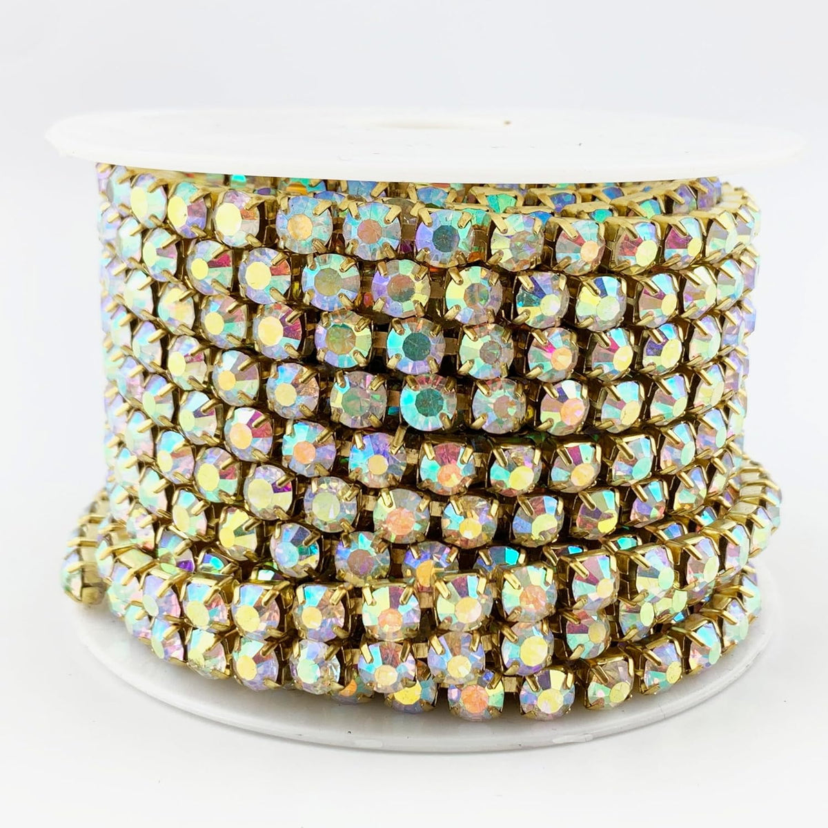 10 yard crystal ab rhinestone close chain clear, main product view
