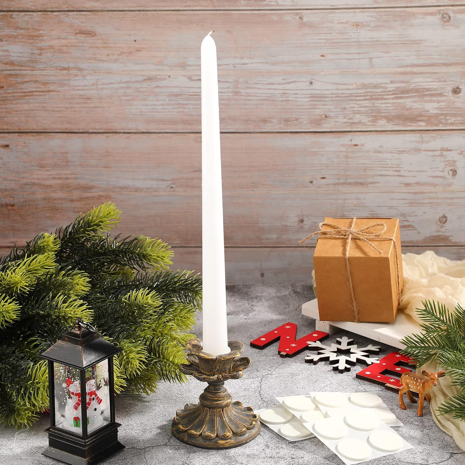 Geyee 12 Pcs Candle Grips for Taper Candles Adhesive Snugger Holder Advent Candle Inserts Stickers Small Candlesticks Accessories for Holiday Christmas Fall Party Supplies