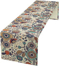 Boho Floral Table Runner,Vintage Flowers Tropical Plants Country Style Table Cloth Kitchen Dining Table Home Party Decoration 13x90 Inch