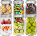MirthMood 32 OZ Wide Mouth Mason Jars, 6 PACK Glass Mason Jars with airtight Lids, Quart mason jars wide mouth for Fermenting, Pickling, Freezing, Preserving, Meal Prep, Jar Décor