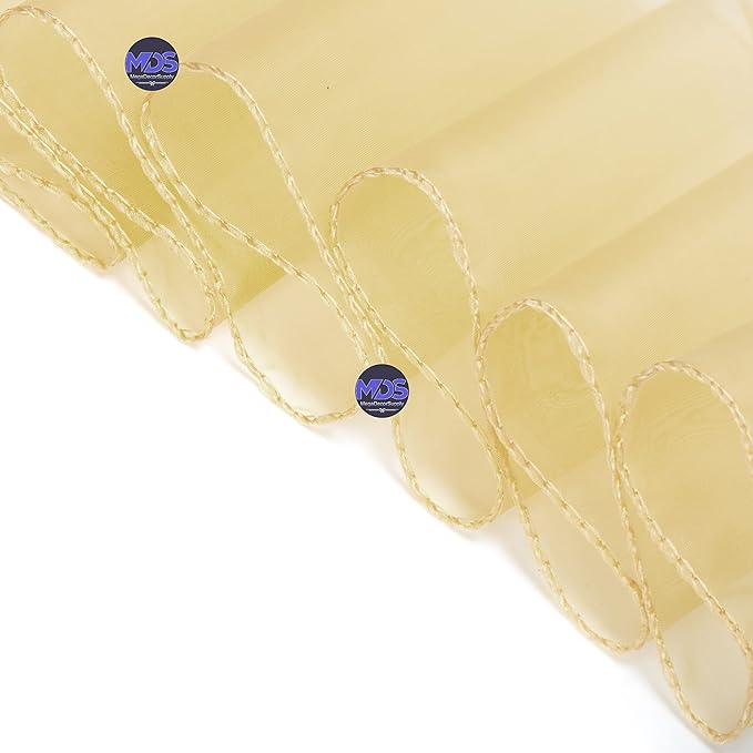MDS Pack of 125 PCS Organza Chair Sashes Wider Dining Chair Bows Ribbon Tie Back for Wedding Party Birthday Bridal Shower Reception Event Banquet Home Chair Cover Decoration - Beige