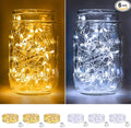btfarm 6 Pack Fairy Lights Battery Operated [3 Modes], 7ft 20 Led Twinkle Lights String Lights Waterproof Bulk Small Mini Silver Wire for Christmas Mason Jars Wedding Table Centerpiece