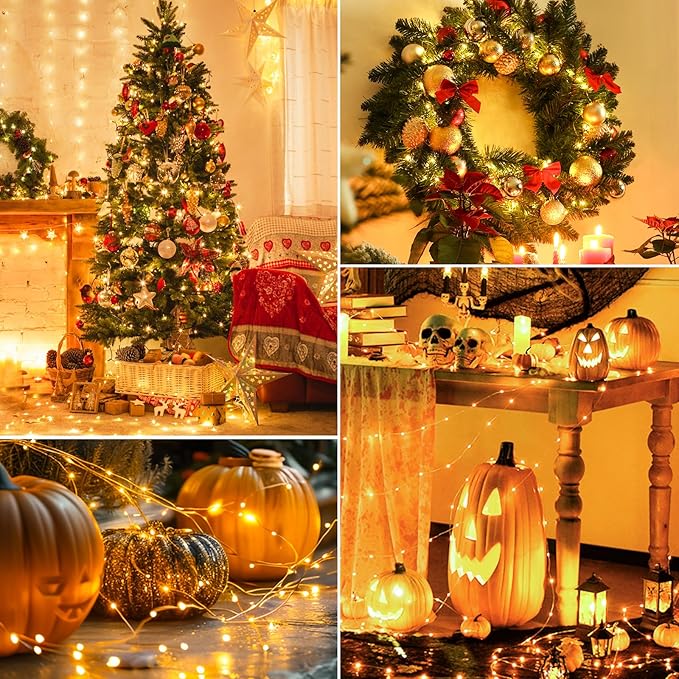 btfarm 10 Pack Fairy Lights Battery Operated with Timer, 10FT 30LED Twinkle Lights Waterproof, Copper Wire Christmas String Lights Battery Powered for Indoor Outdoor Wedding Party Holiday Decorations