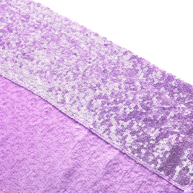 SquarePie Sequin Backdrop Curtain Not See Through Thick Glitter Background for Party 8FT x 8FT Lavender