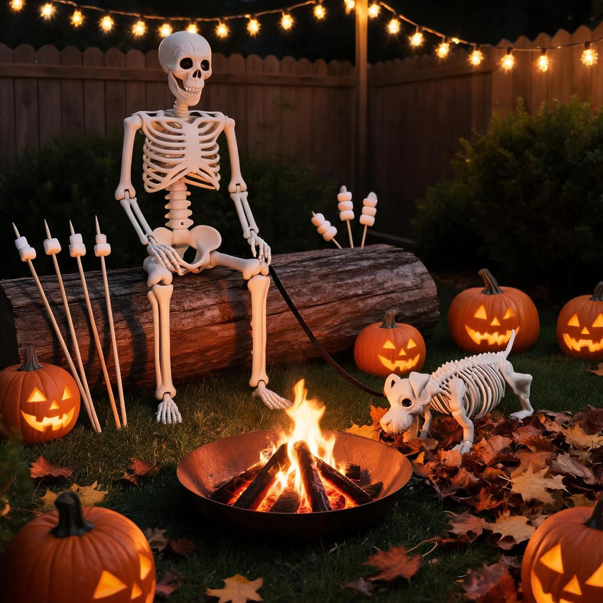 Human & Dog Skeleton Halloween Decorations Outdoor/Indoor