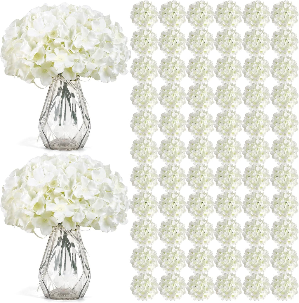 auihiay 104pcs hydrangea artificial flowers bulk, white hydrangeas, main product view
