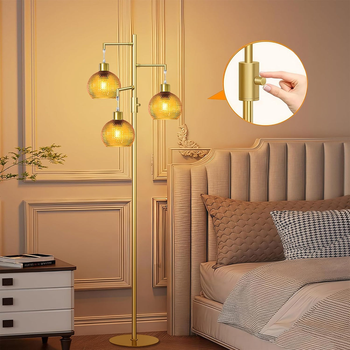 modern floor lamp for living room,mid century standing, close-up detail