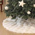 48 inch White Christmas Tree Skirt Large Tree Skirts, Snow White Faux Fur Tree Skirt for 6ft Christmas Tree, Xmas Tree Skirts Christmas Decorations(48 inches)