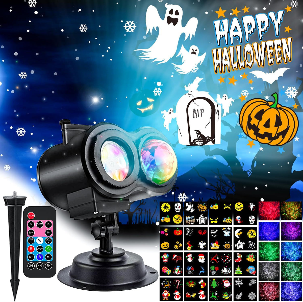 halloween projector lights outdoor, snowflake christmas projector lights, main product view
