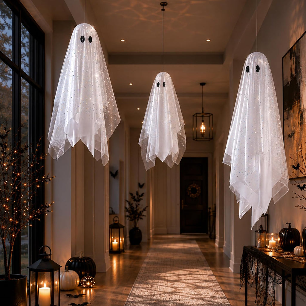 aygxu halloween decorations outdoor/indoor-3pcs hanging ghost decor with showing dimensions