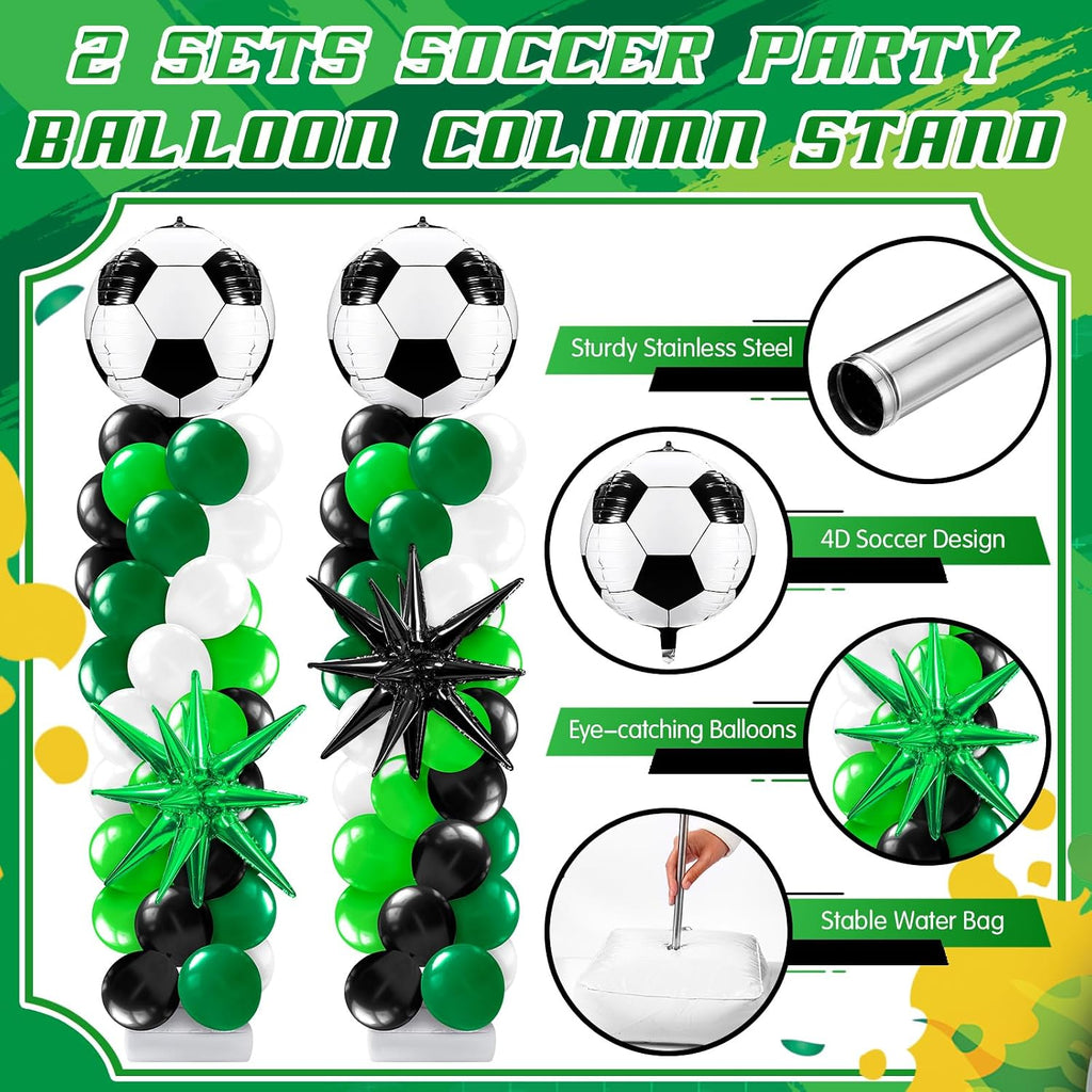 kasyat 2 sets soccer balloon column stand kit, side view
