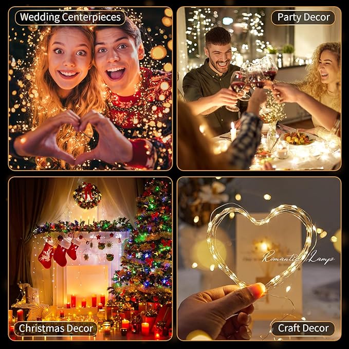 20 Pack LED Fairy Lights Battery Operated,3 Features Blinking Slowly Blinking & just on 7FT 20 LED Waterproof Mini Twinkle String Lights for Wedding Mason Jars Party Christmas Decorations(Warm White)