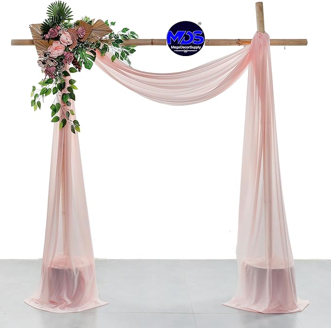 MDS Halloween Chiffon Draping Fabric - 1 Panel, 30" Wide x 40ft Long - Sheer Spooky Arbor & Canopy Drapery for Haunted House Backdrops, Party Ceilings, DIY Costumes & Themed Events - Dusty Rose