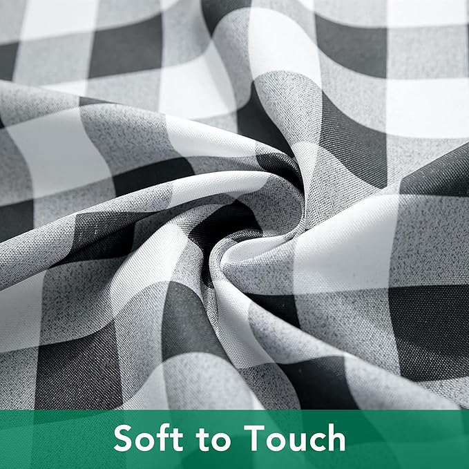 Biscaynebay Fabric Square Tablecloths 60x60 Inch, Black/Grey Scottish Plaid Table Cloth Small Card Folding Table Covers Water Resistant for Dining, Kitchen, Wedding and Parties, etc Machine Washable