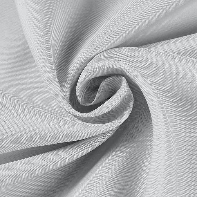 Efavormart Round Tablecloth, 120 Inch Stain & Wrinkle Resistant Washable Table Cloth, Decorative Polyester Fabric Table Cover for Banquet, Wedding, Dining - Silver