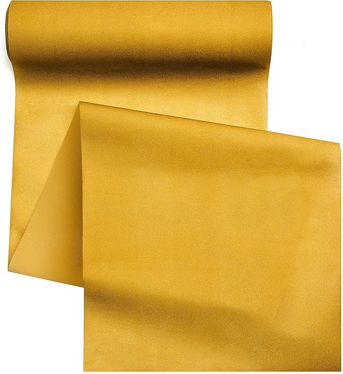 AH American Homestead Paper Dining Table Runner for Party 78 ft = 20 Perforated Table Runners 16” x 48”- Strong, Absorbent, Disposable Linen-Like Table Cover Roll (Mustard Gold)
