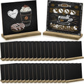 Queekay 36 Pcs Mini Chalkboard Signs Tabletop with Stand 5 x 6 Inch Wooden Chalkboard Sign Vintage Chalk Board Sign Decorative Centerpieces for Food Signs Table Numbers Message Boards Party Supplies