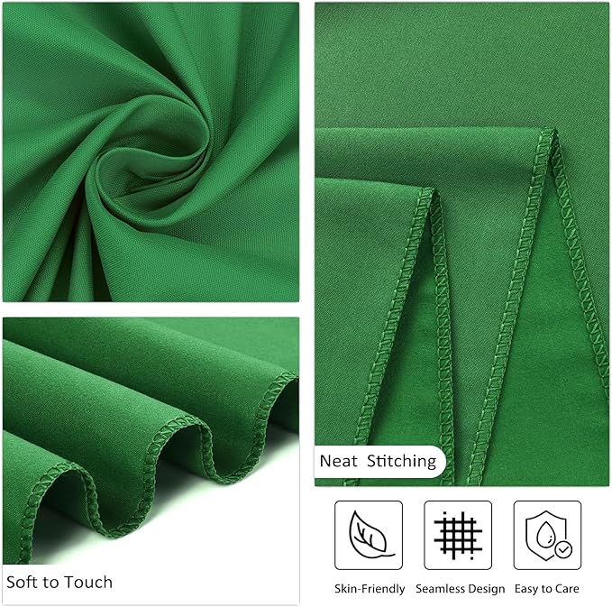 8 Pack Green Round Tablecloth 120 Inch Stain and Wrinkle Resistant Round Green Table Cloth Reusable and Washable Polyester Fabric Table Covers for Buffet Wedding Party and Banquet