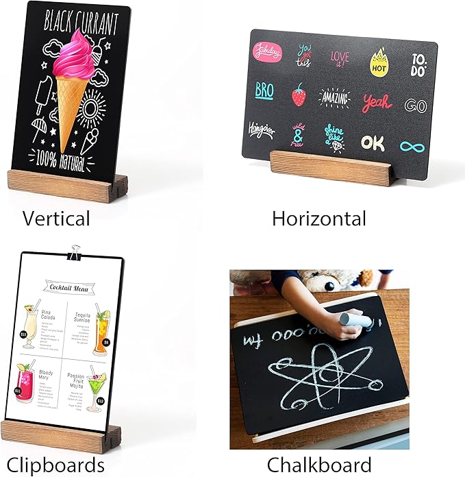 Chalkboard Sign - 8.7x12 in Decorative Family Message Board with Base