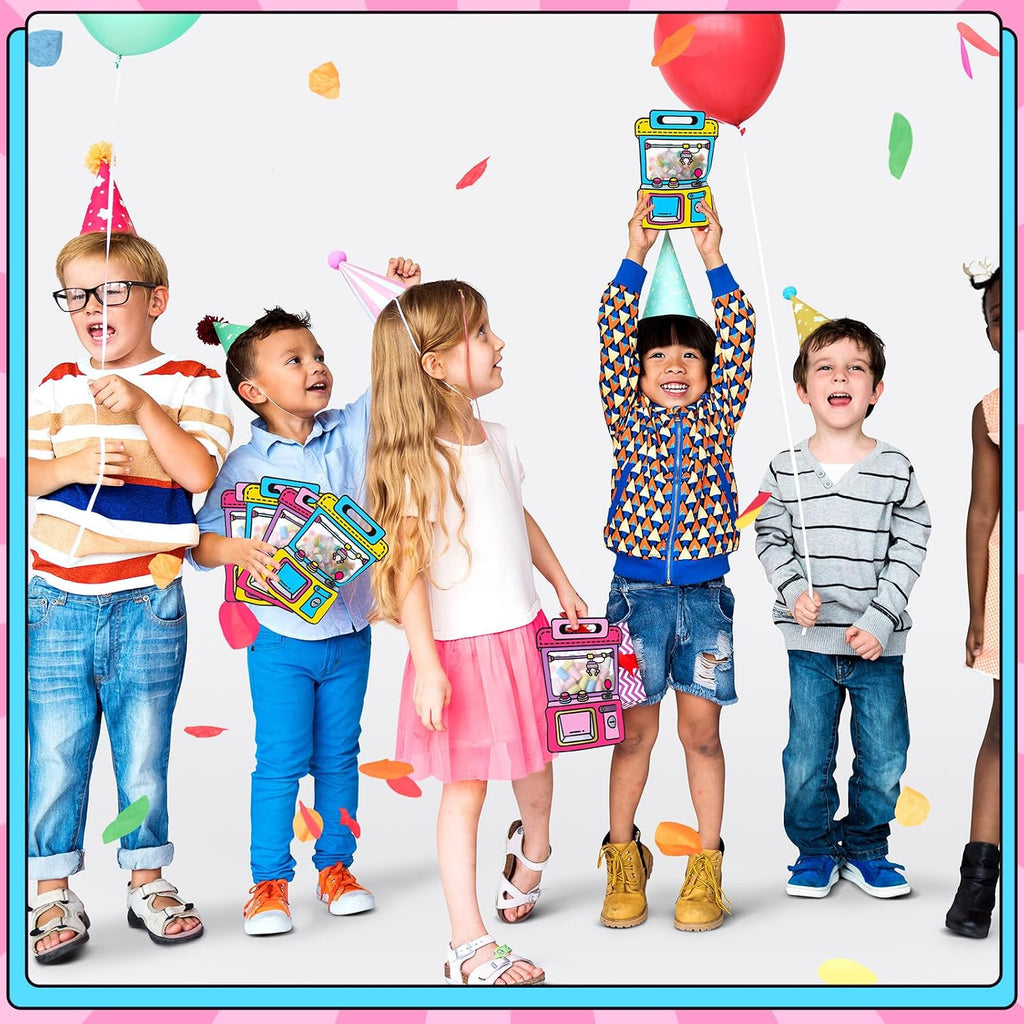 Yeyeplum 40 Pcs Goodie Bags Stuffers for Kids Birthday Goodie Bags Cartoon Snack Candy Treat Party Favor Plastic Gift Handbags Bulk with Handle for Back to School Supplies(12 x 8.8 Inch,Game Style)